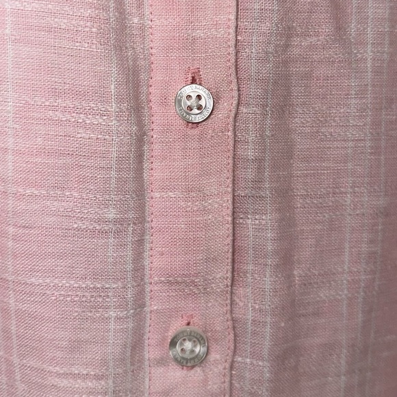 Tommy Bahama Ventana Plaid Linen Sleeveless Resort Shirt Dress in Bikini Pink XS - Picture 8 of 14